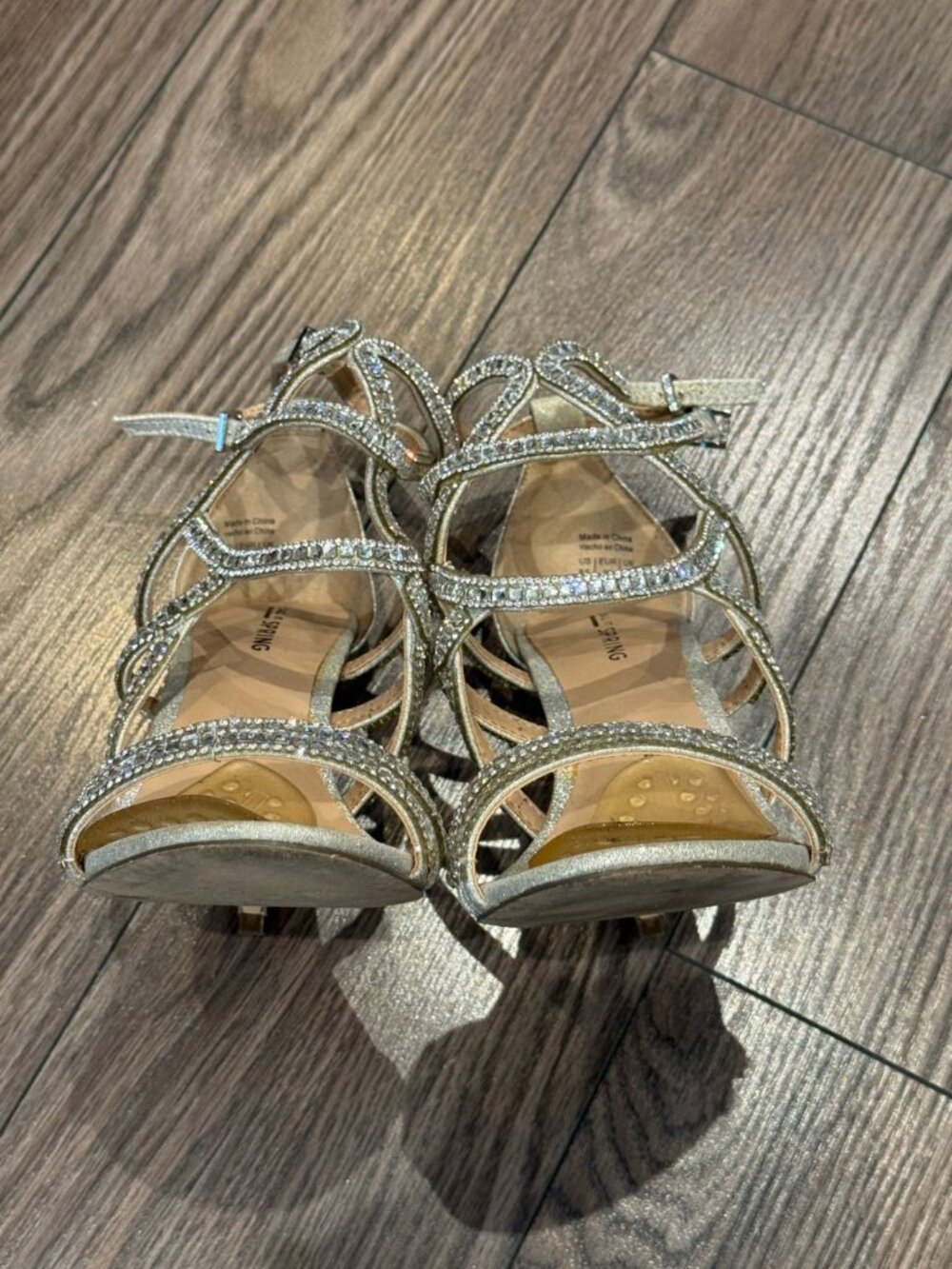 Call It Spring Silver Rhinestone Cage Heels - Size 8.5 (With Box) - Picture 6 of 12